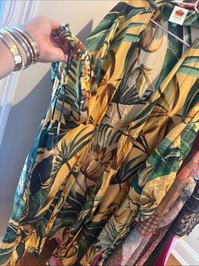 FARM Rio Yellow and Green Tropical Kimono